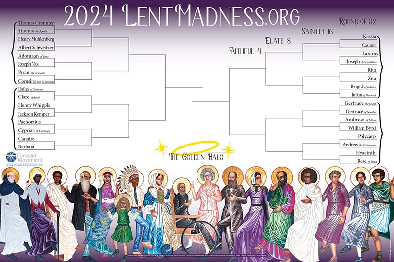 2024 Lent Madness Bracket Poster